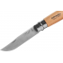 Нож Opinel №8, нержавеющая сталь, рукоять бук с кожаным темляком